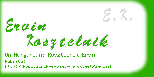 ervin kosztelnik business card